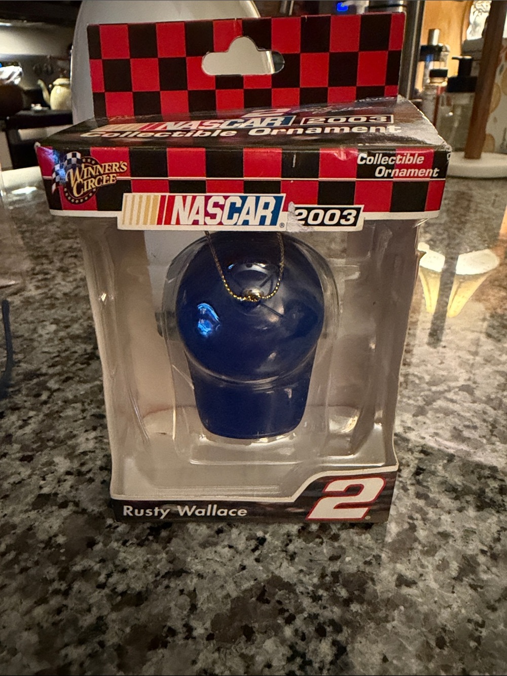 Nascar Blue Rusty Wallace Helmet Ornament